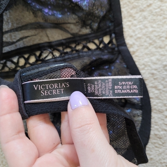 Victoria's Secret Very Sexy Bralette Small Halter Mesh Lace Up - Picture 9 of 11